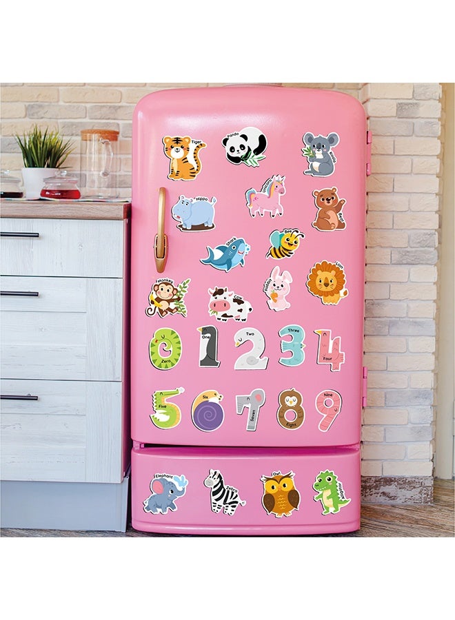 Wffo 38 PCS Cute Animal & Number Refrigerator Magnets, Large Size Strong Grip Full Magnet Backing, Decorative Fridge & Locker Magnets, Gift-Ready Home Decor Set for Kitchen, Office & Whiteboard - Educational Supplies Suitable for Spelling Learning for Toddlers and Preschoolers - Image 5